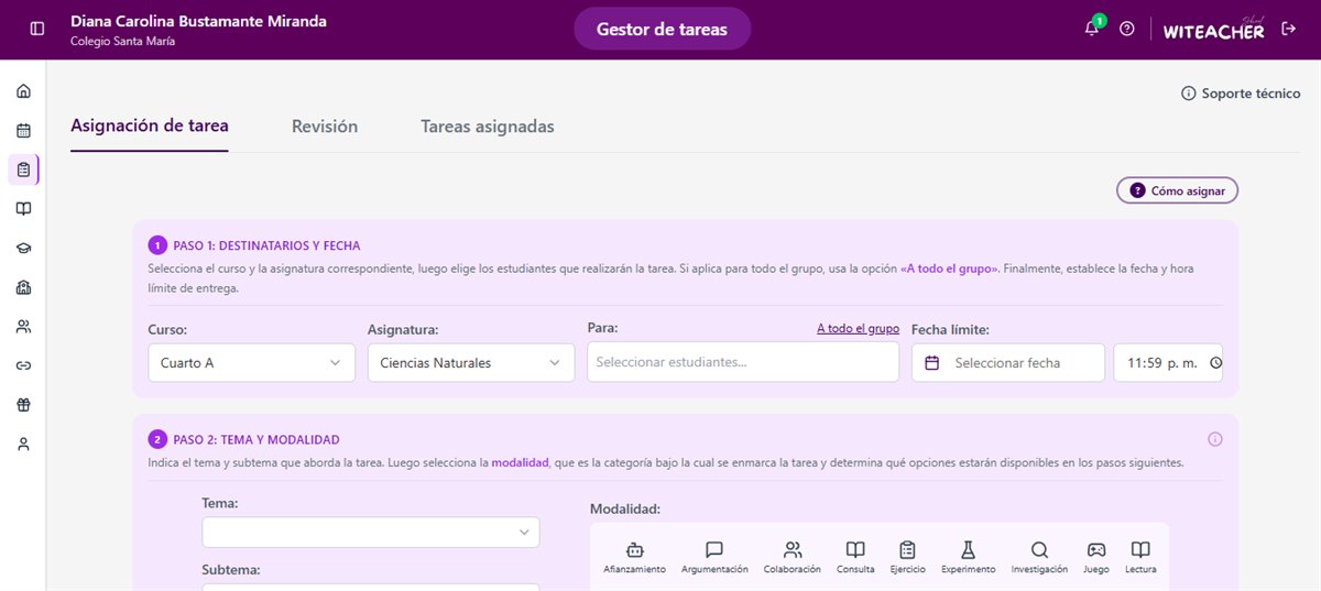Gestión y Tareas — i'Witeacher